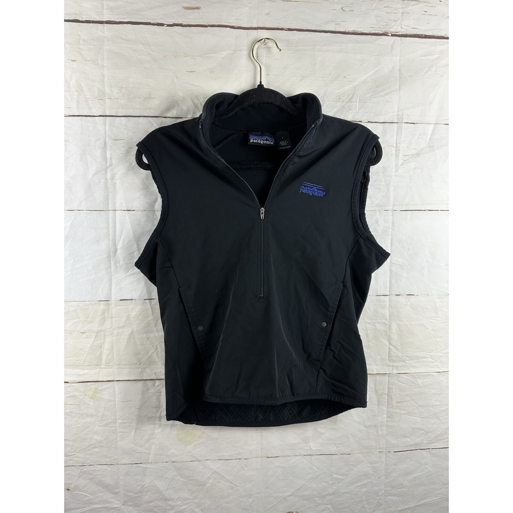 Patagonia Unisex Hybrid Vest Small Black Outdoors Cycling Hiking Fishing VTG Y2K